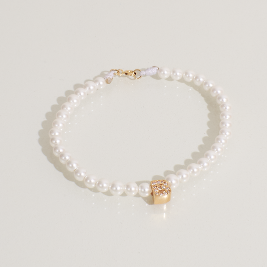 Pulsera Con Inicial Perlada