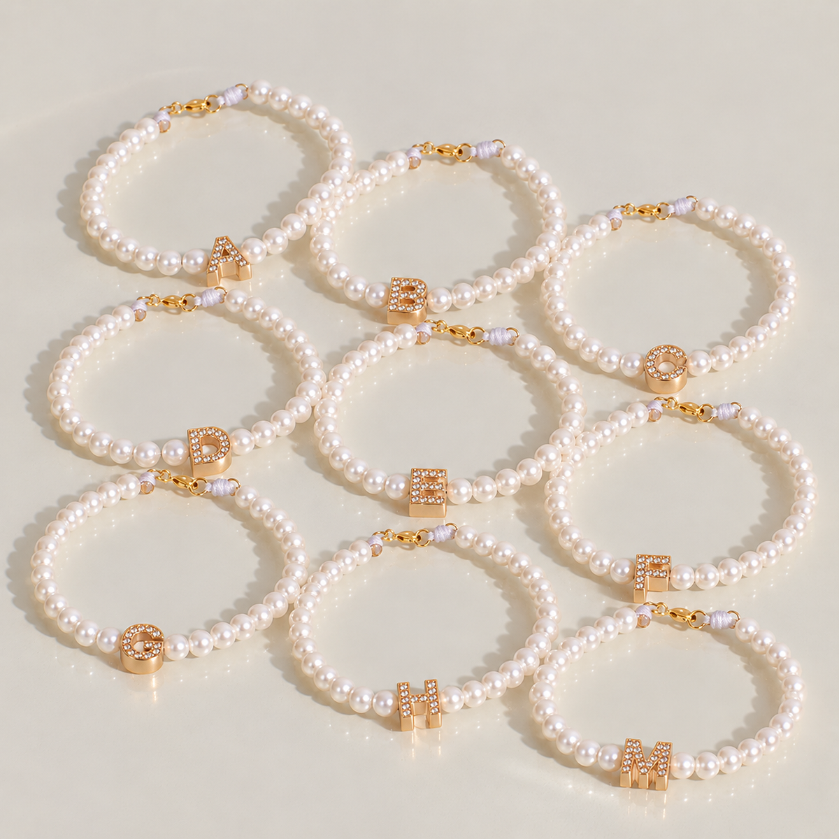 Pulsera Con Inicial Perlada