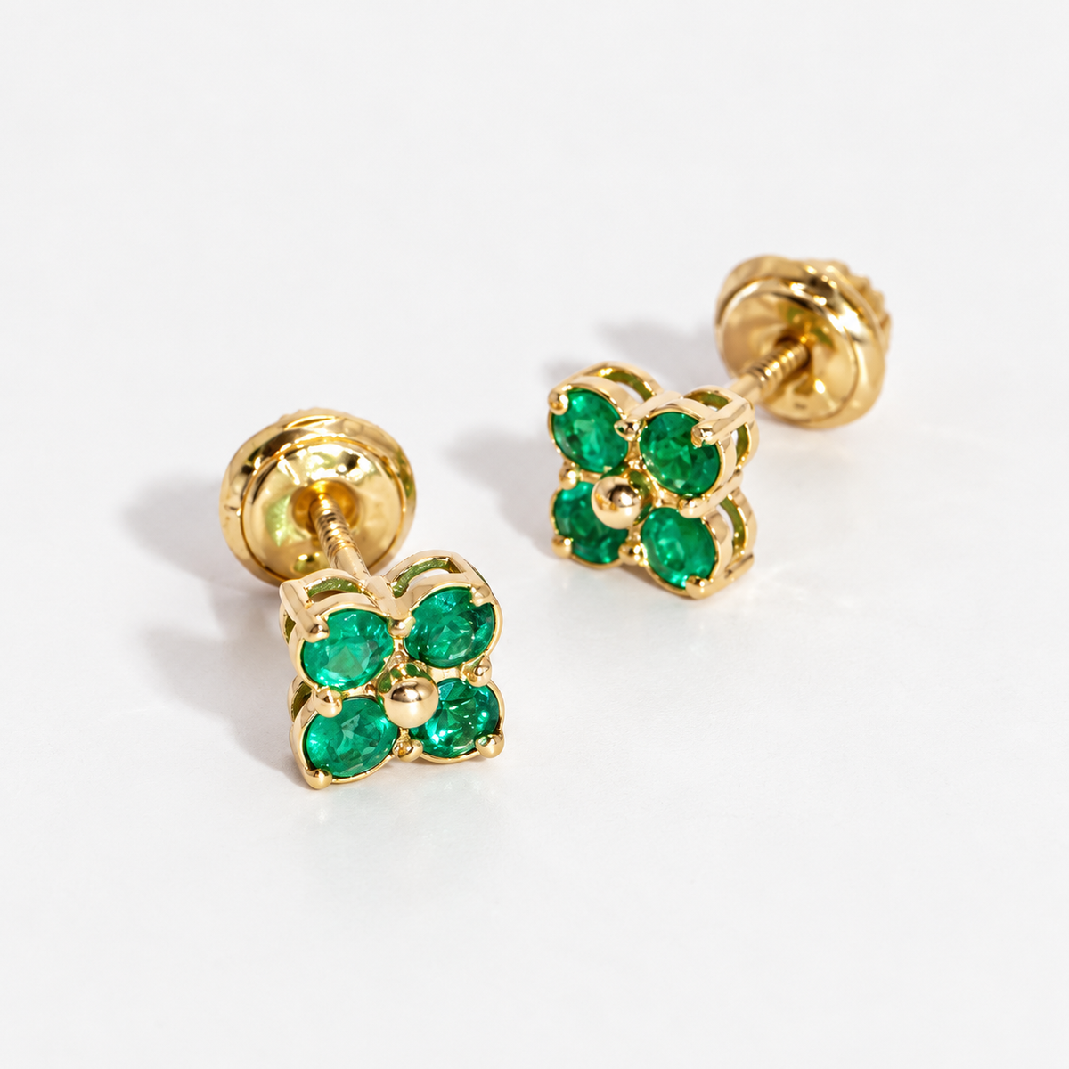Aretes Trebol Esmerald