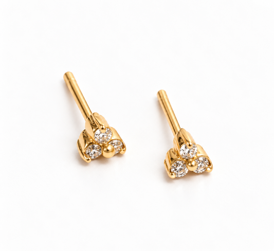 Aretes Flower With Diamonds