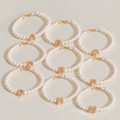 Pulsera Con Inicial Perlada